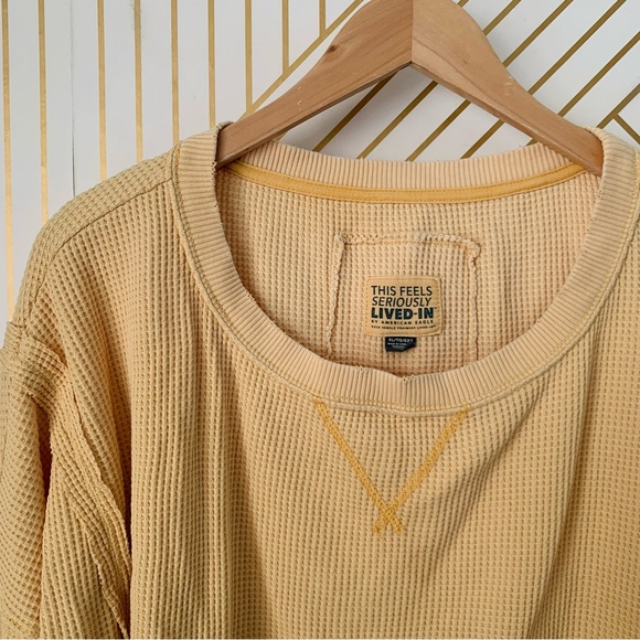 Aerie this feels seriously lived in waffle knit oversized drop shoulder seam XL - Picture 4 of 11